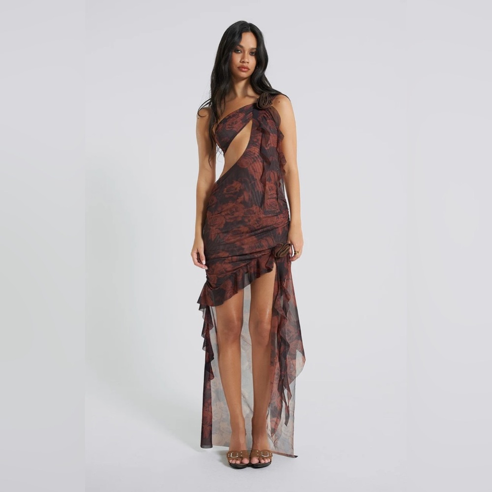 Athena One Shoulder Draped Maxi Dress